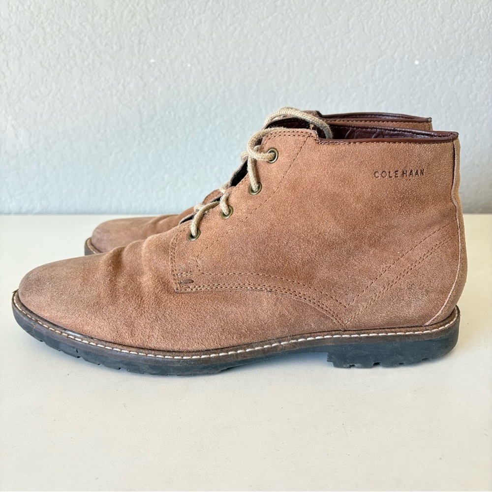 Cole Haan Brown Suede Leather Nathan Chukka Boots Light Roast Men’s Size 10 M